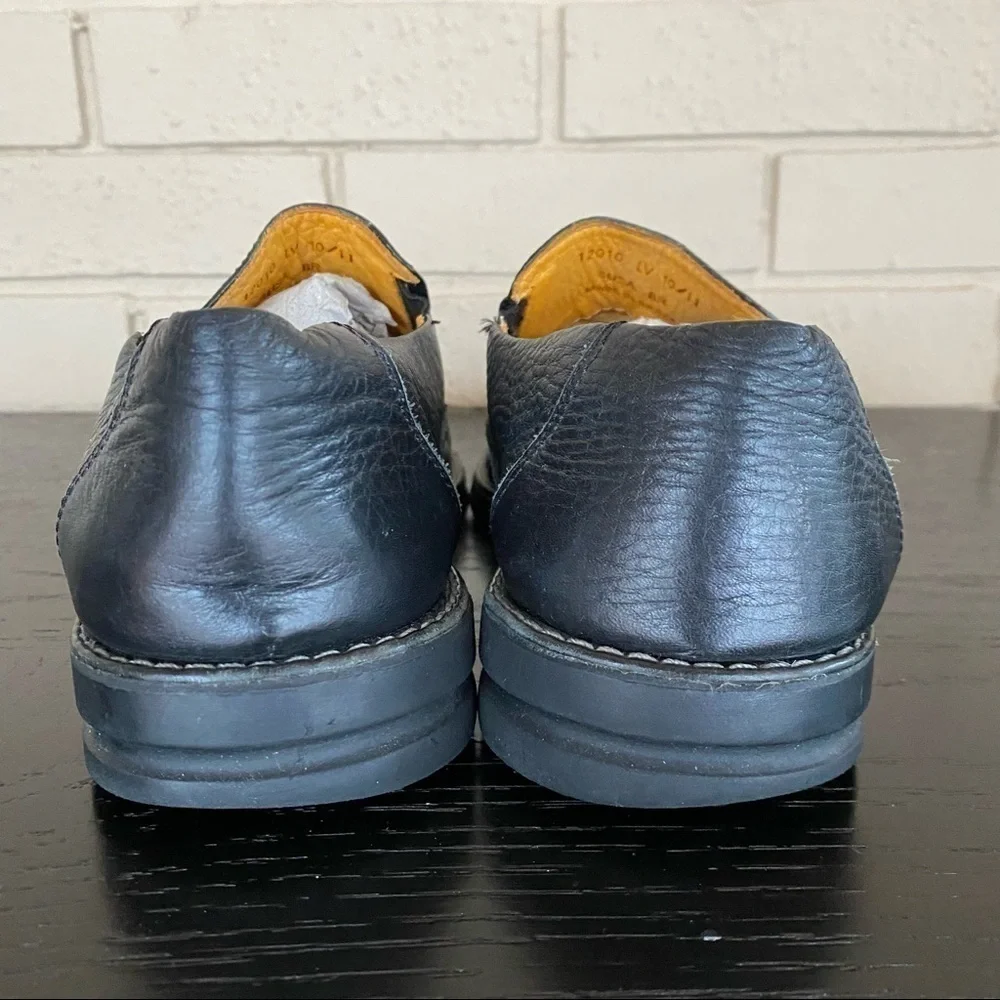 Mens Sandro 12010 Black Leather Comfort Soft Gel Loafer / Shoes Size 8